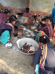 Preparing food for the pastors' meals.